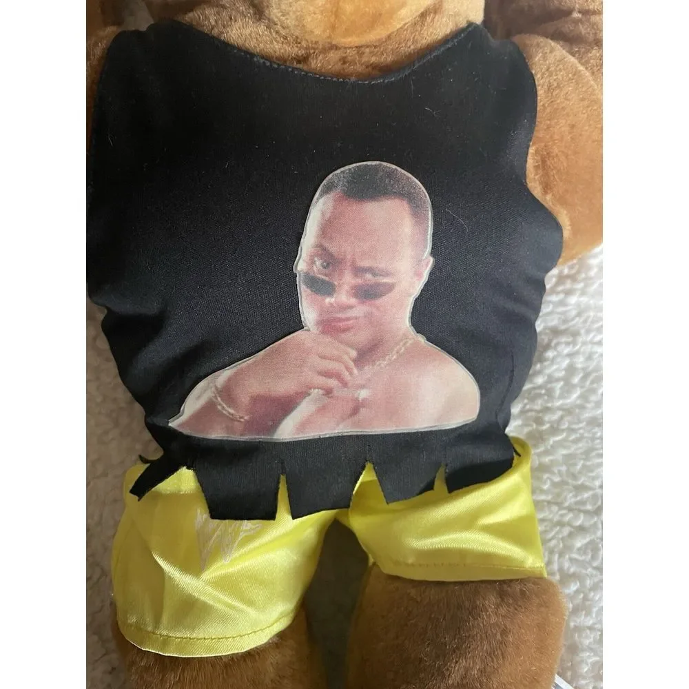 Officially Licensed WWF Cuddletown Friends Bear‎ Plush The Rock